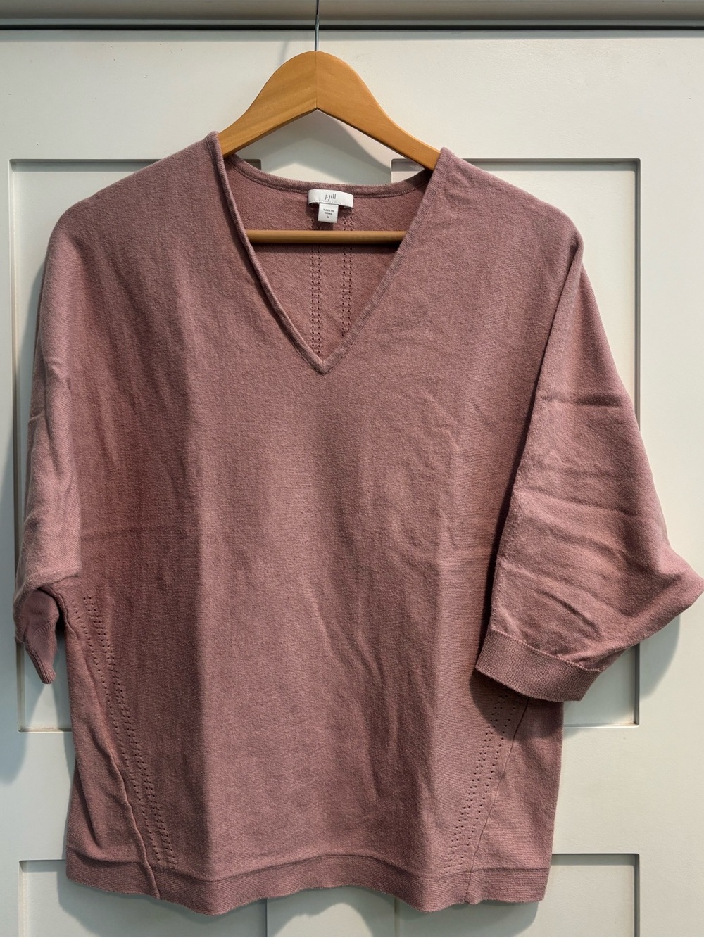 J Jill Dusty Rose V-Neck Sweater Top - M